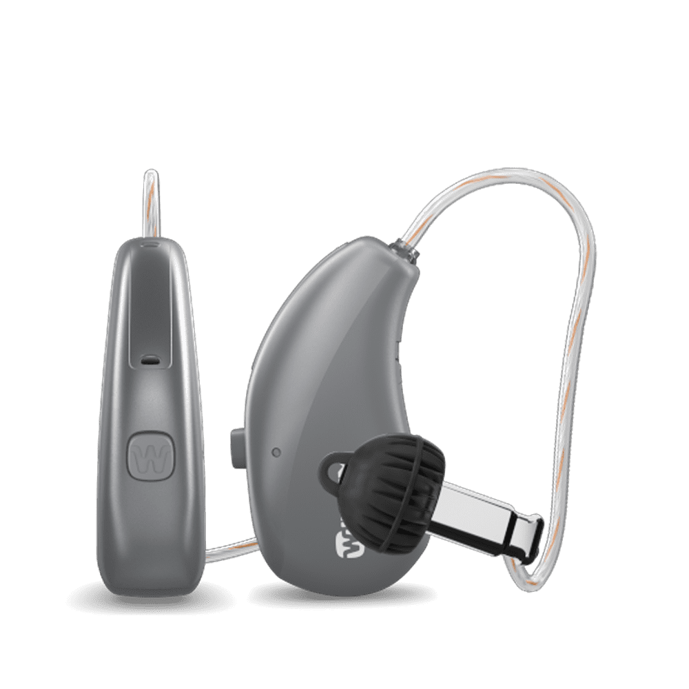 Widex Moment Sheer sRIC R D hearing aid in Titanium Grey